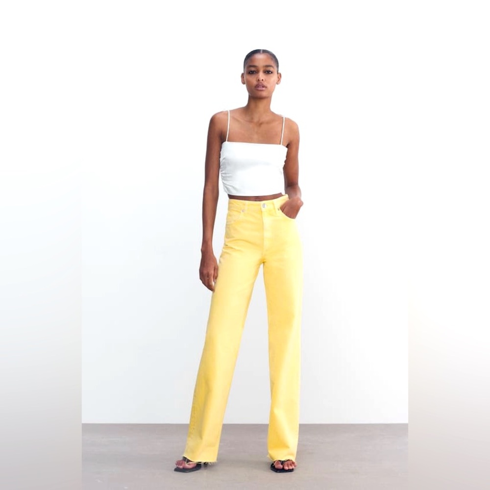 Zara satin effect crop top with shoulder ties-worn once!